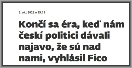 Česko je v hnoji - už aj Fico to potvrdil